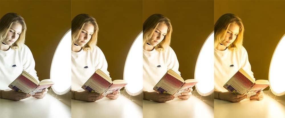 La lámpara de fototerapia permite cambiar la temperatura de color